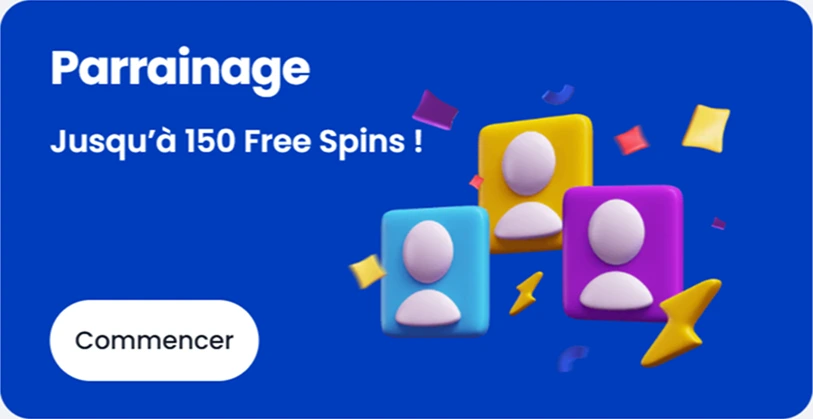 Promo image with €5 cashback and yellow coins on blue background